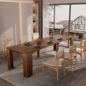 20"-118" Extendable Dining Table for 2-12 People, Modern Transformer Table, Space-Saving Extra Long Folding Dining Tables